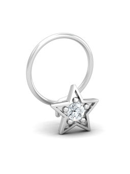 KuberBox - 14K Star 0.06 Carat Diamond Nose Pin for Women and Girls