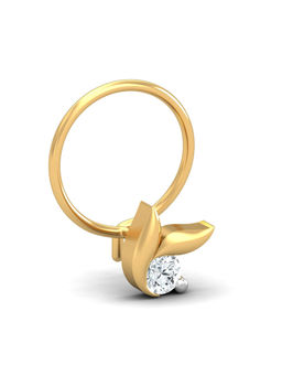 KuberBox - 18K Ekta 0.07 Carat Diamond Nose Pin for Women and Girls