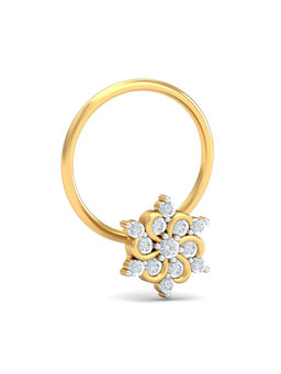 KuberBox - 18K Samriddhi Diamond Nose Pin for Women and Girls
