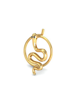 KuberBox - 14K Serpentine Gold Nose Pin for Women and Girls