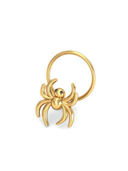 KuberBox - 14K Spider Gold Nose Pin for Women and Girls