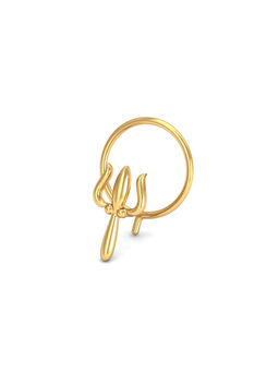 KuberBox - 18K Trident Gold Nose Pin for Women and Girls