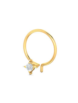 KuberBox - 14K Cayman 0.02 Carat Diamond Nose Pin for Women and Girls