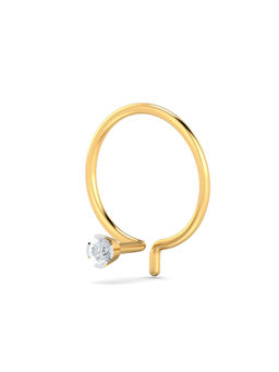 KuberBox - 18K Chike 0.03 Carat Diamond Nose Pin for Women and Girls