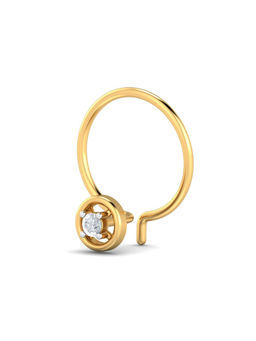 KuberBox - 14K Round 0.02 Carat Diamond Nose Pin for Women and Girls