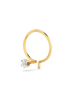 KuberBox - 14K Classic 6-Prong 4-Cent Diamond Nose Pin for Women and Girls
