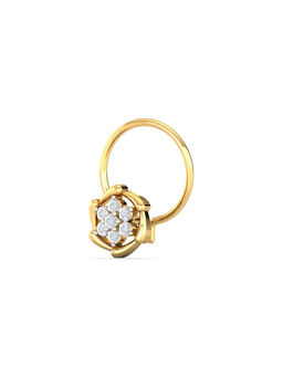 KuberBox - 18K Chikere Cluster Diamond Nose Pin for Women and Girls