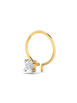 KuberBox - 18K Square Pronged Diamond Nose Pin for Women and Girls