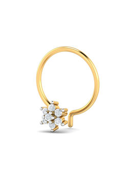 KuberBox - 18K Cristal's Bloom Diamond Nose Pin for Women and Girls