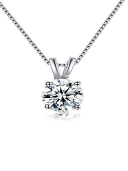 OOMPH - Silver Plated Round Cubic Zirconia Fashion Pendant Necklace