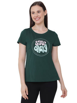 SOIE - Women Soft Cotton Modal Lounge T-Shirt - Green