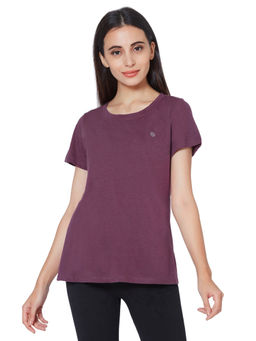 SOIE - Women's Soft Cotton Modal Lounge T-shirt - Purple
