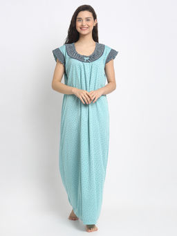 Secret Wish - Women Green Hosiery Nighty (Free Size)