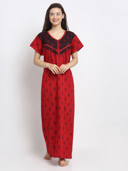 Secret Wish - Women Red Maternity Nighty (Free Size)