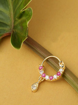 Priyaasi - Gold Plated Stone Studded Nose Ring
