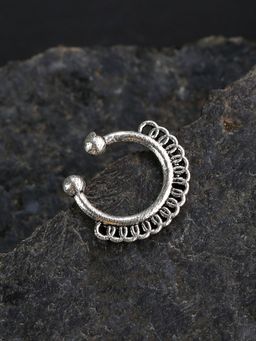 Priyaasi - Oxidised Silver-Plated Septum Nose pin