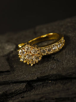 Priyaasi - Gold Plated American Diamond Studded Nose Ring