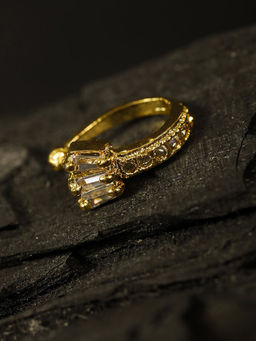 Priyaasi - Gold Plated American Diamond Studded Nose Ring
