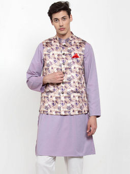 NEUDIS - Brown Printed Nehru Jacket