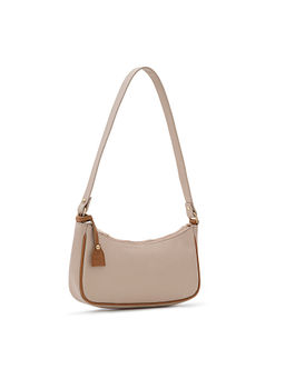 NUFA - Grain Faux Leather Beige Shoulder Bag