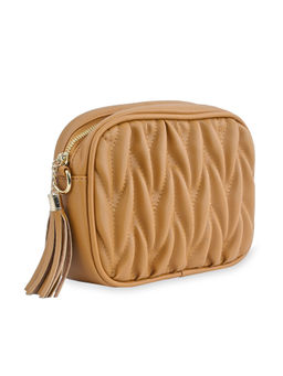 NUFA - Quilted Crossbody Brown Camera Bag