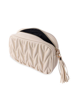 NUFA - Quilted Crossbody Cream Camera Bag
