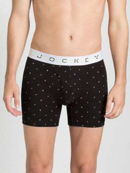 Jockey - White With Black Des07 Boxer Brief