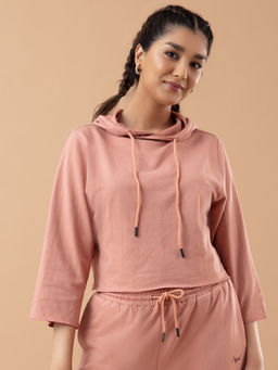 Nykd by Nykaa - Nykd All Day Preppy Short Sleeve Cropped Hoodie - NYAT200 Italian Clay