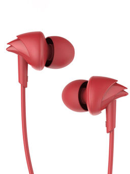 Boat - BassHeads 100 N In-Ear Wired Earphones with Super Extra Bass & In-line Mic - Furious Red