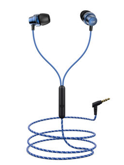 Boat - BassHeads 182 N Wired Earphones With HD Sound & In-line Mic - Blue