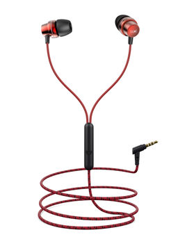 Boat - BassHeads 182 N Wired Earphones With HD Sound & In-line Mic - Red