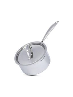 Bergner - Argent Triply Stainless Steel Saucepan With Lid, 14 cm, Induction Base, Silver