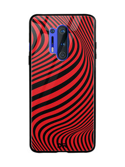 DailyObjects - Red Waves Glass Case Cover For OnePlus 8 Pro 6.78"