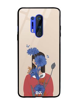 DailyObjects - Cornflower Blue Blooms Glass Case Cover For OnePlus 8 Pro 6.78"