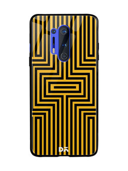 DailyObjects - Maze Ochre Glass Case Cover For OnePlus 8 Pro 6.78"