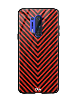 DailyObjects - V Red Glass Case Cover For OnePlus 8 Pro 6.78"