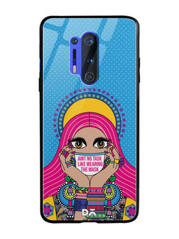 DailyObjects - Mask-Up Millennial Glass Case Cover For OnePlus 8 Pro 6.78"