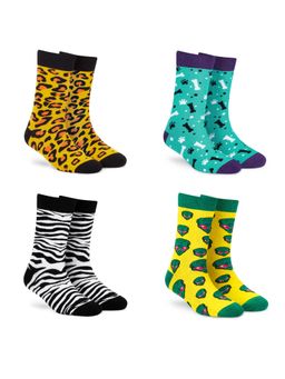 Dynamocks - Men and Women Crew Length Socks (Pack of 4)