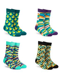Dynamocks - Men and Women Crew Length Socks (Pack of 4)