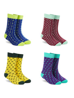 Dynamocks - Men and Women Crew Length Socks (Pack of 4)