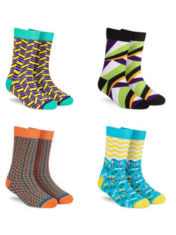 Dynamocks - Men and Women Crew Length Socks (Pack of 4)
