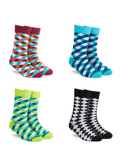 Dynamocks - Men and Women Crew Length Socks (Pack of 4)
