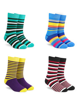 Dynamocks - Men & Women Crew Length Socks Free Size (Pack of 4)