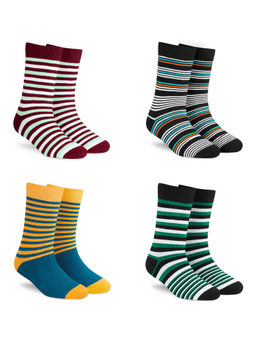 Dynamocks - Men & Women Crew Length Socks Free Size (Pack of 4)