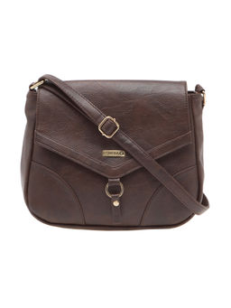 ESBEDA - Dark Brown Solid Pu Synthetic Material Sling Bag