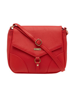 ESBEDA - Red Solid Pu Synthetic Material Sling Bag