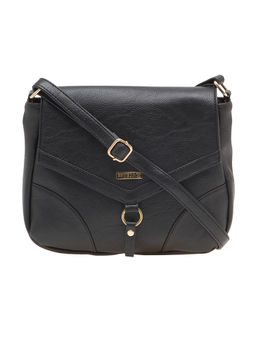 ESBEDA - Black Solid Pu Synthetic Material Sling Bag
