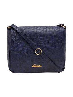ESBEDA - Blue Textured Pu Synthetic Material Sling Bag