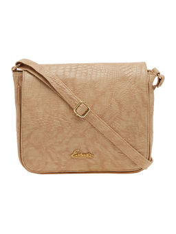 ESBEDA - Beige Textured Pu Synthetic Material Sling Bag