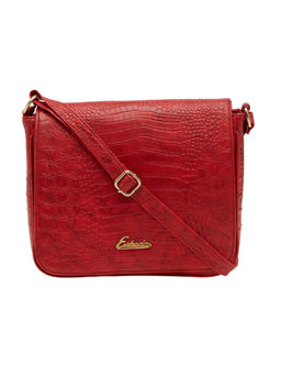 ESBEDA - Red Textured Pu Synthetic Material Sling Bag